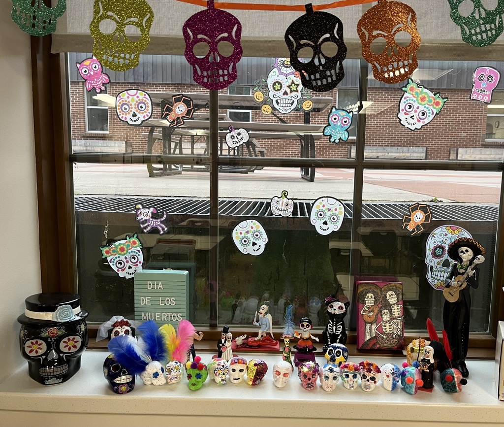 Calavera or Skulls that Spanish 2,3,& 4 decorated in honor of Day of the Dead