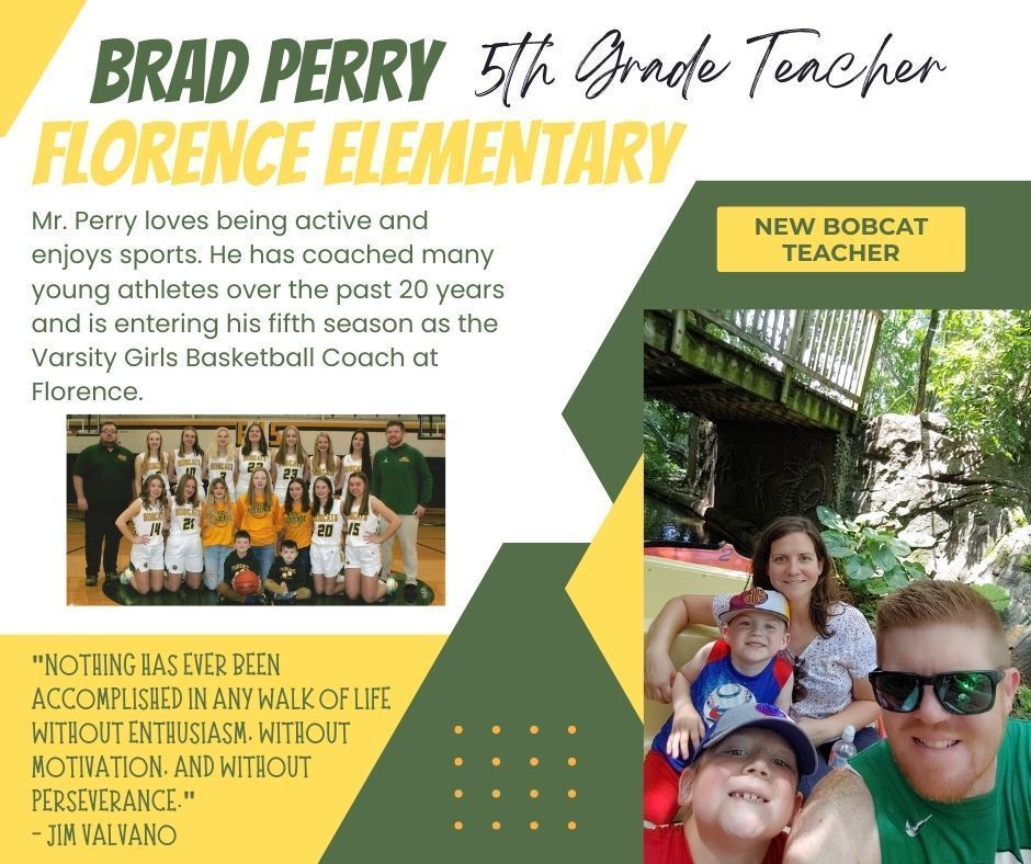 Mr. Brad Perry 5th grade teacher Florence Elementary School