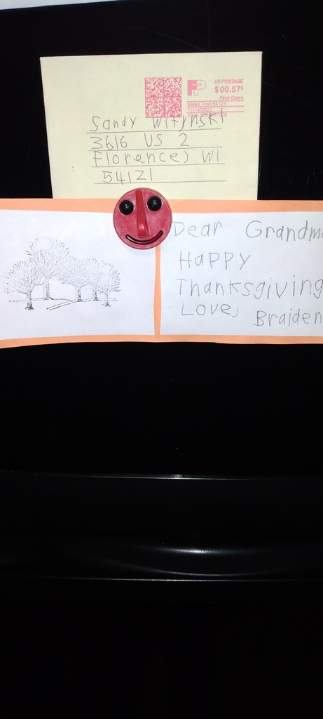 Braden's letter to his grandma